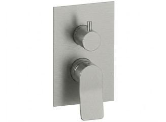 Змішувач для душу Paffoni Tilt, зовнішня частина, 3 виходи, Steel looking (TIBOX019ST)