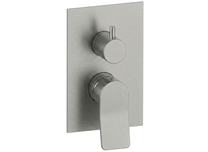 Змішувач для душу Paffoni Tilt, зовнішня частина, 3 виходи, Steel looking (TIBOX019ST)