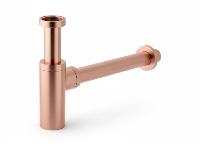 Сифон для умивальника Paffoni, пляшковий 1”1/4G, Brushed Copper PVD (ZACC240RASP)