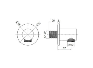 Шлангове під'єднання Paffoni Inox Tech, Steel (ZACC525AC)