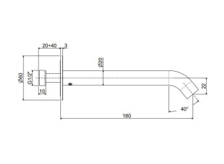 Вилив для ванни Paffoni Inox Tech 18 см, Steel (ZBOC147AC)
