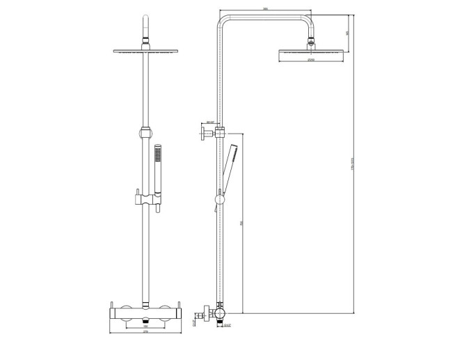 Душова система Paffoni Inox Tech, верхній душ 250 мм, Steel (ZCOL504AC) Фото №2 - Душова система Paffoni Inox Tech, верхній душ 250 мм, Steel (ZCOL504AC)