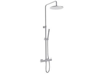 Душова система Paffoni Inox Tech, верхній душ 250 мм, Steel (ZCOL504AC)