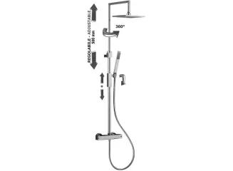 Душова система Paffoni Syncro TOP, Steel looking (ZCOL655ST)