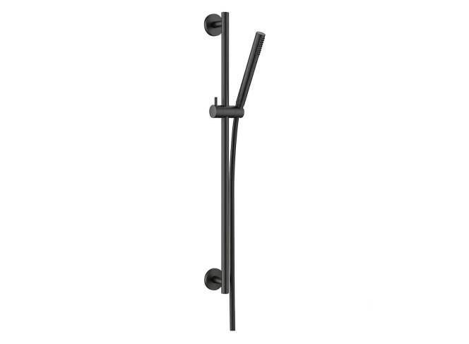 Душовий гарнітур Paffoni Light LIFE на штанзі з ручним душем, шлангом 1500 мм, Brushed Black Chrome (ZSAL135NKNSP)