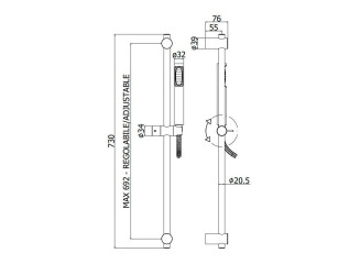 Душовий гарнітур Paffoni STICK NEW, ручний душ 1 вид струменя, Chrome (ZSAL150CR)