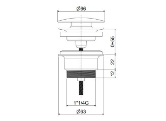 Донний клапан Paffoni Inox Tech, Clic-Clac, Steel (ZSCA078AC)