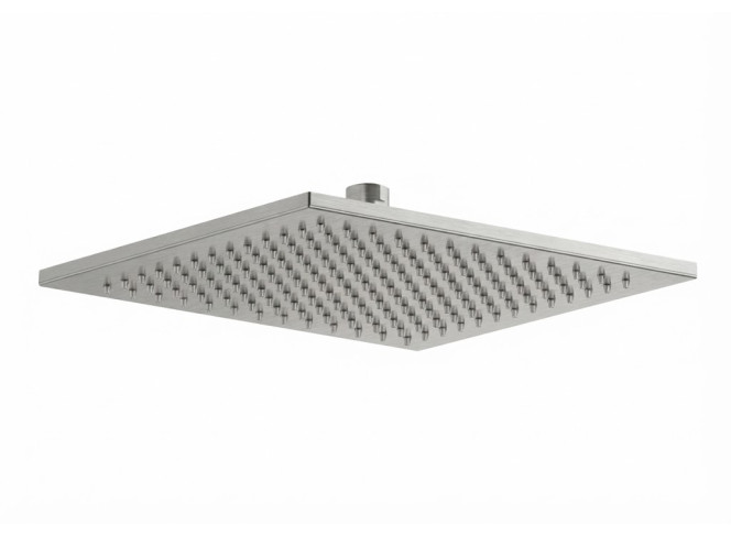 Верхній душ Paffoni Quadro SYNCRO PLUS 25x25 см із шарніром 1/2 дюйма, Steel Looking (ZSOF146ST)