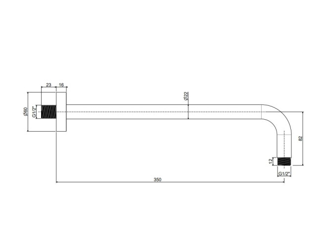 Тримач верхнього душу Paffoni Inox Tech, l=350 мм, Steel (ZSOF306AC) Фото №2 - Тримач верхнього душу Paffoni Inox Tech, l=350 мм, Steel (ZSOF306AC)