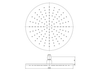 Верхній душ Paffoni Inox Tech Tondo 300 мм, Steel (ZSOF309AC)