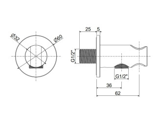 Тримач ручного душу Paffoni Inox Tech, Steel (ZSUP046AC)