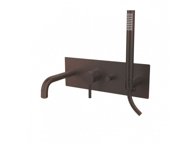 Змішувач для ванни/душу з виливом і душем Paffoni Light, Brushed Black Chrome (LIG001NKNSP)