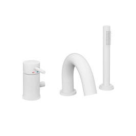 Змішувач для ванни Paffoni Light Max Flow вбудований на 3 отвори, білий (LIG047BO)