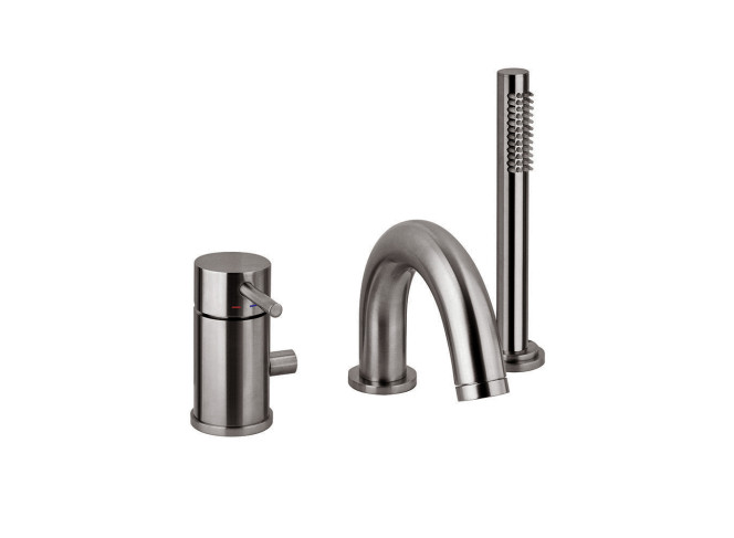 Змішувач на борт ванни Paffoni Light Max Flow на 3 виходи, Brushed Black Chrome (LIG047NKNSP)