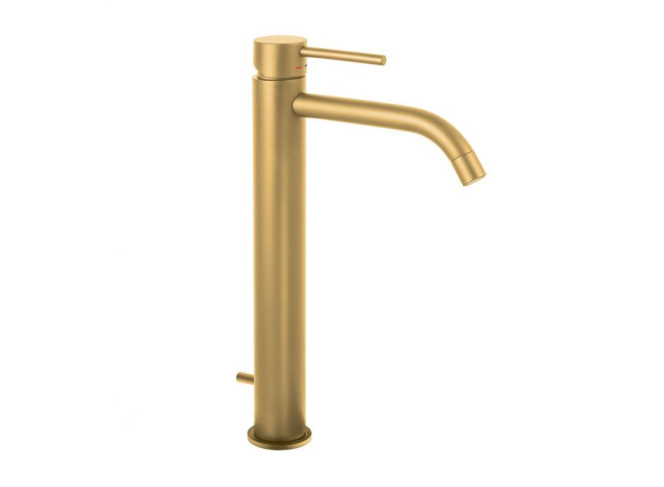 Змішувач для умивальника Paffoni Light високий, з донним клапаном, Brushed Honey Gold (LIG085HGSP)