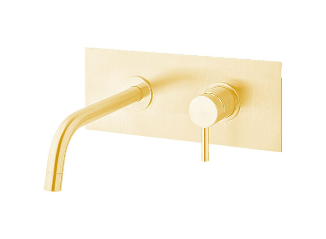 Змішувач для умивальника Paffoni Light настінний, вилив 12.3 см, Brushed Honey Gold (LIG104HGSP)