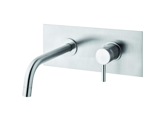 Змішувач для умивальника Paffoni Light настінний, вилив 12.3 см, Steel Looking (LIG104ST)