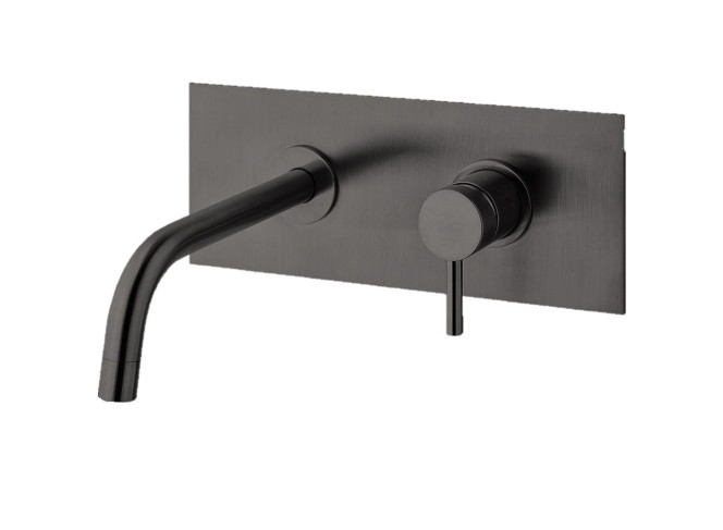 Змішувач для умивальника Paffoni Light настінний, вилив 17.8 см, Brushed Black Chrome (LIG105NKNSP)
