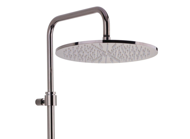 Фото №2 - Душова система Paffoni Light, з термостатом, верхня лійка 300 мм, Brushed Black Chrome (ZCOL646KLIQNKNSP)